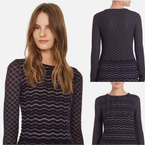 Tory Burch Lorex Wool Navy Blue Sweater - Picture 11 of 11